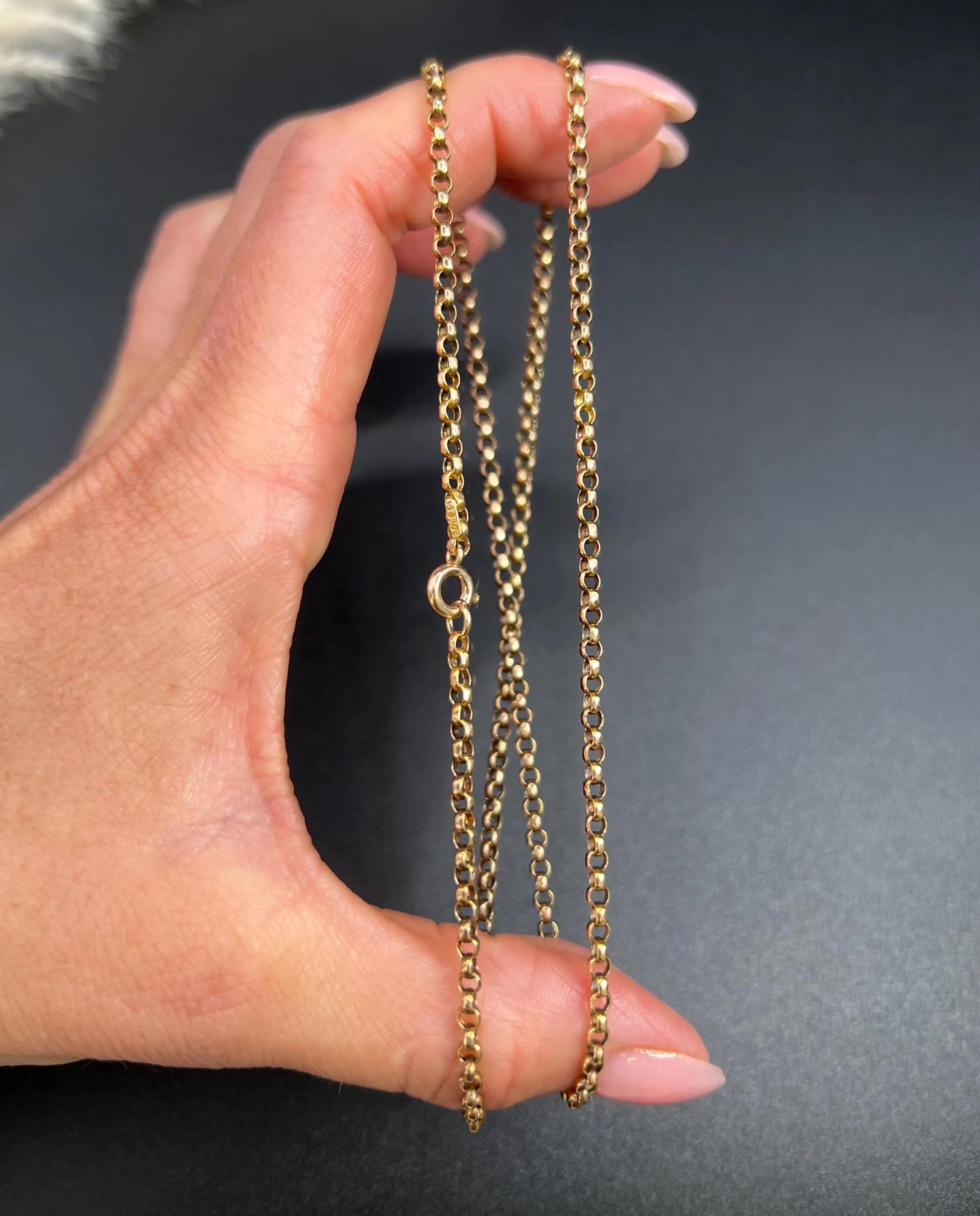 Femenino o masculino Anillo victoriano de oro rosa de 15 ct, 22 1/4 pulgadas, de eslabón redondo facetado con perno en venta
