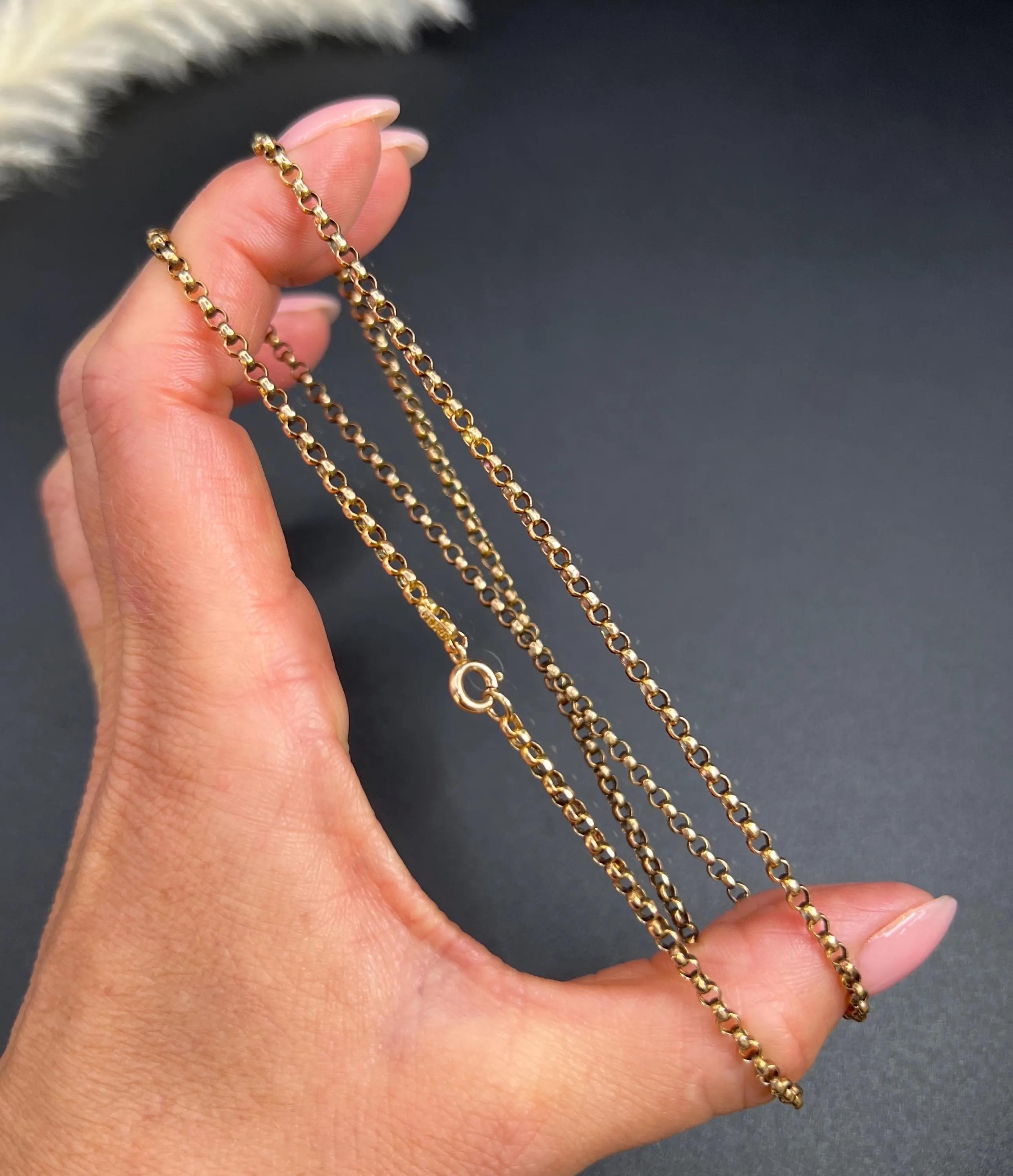 Anillo victoriano de oro rosa de 15 ct, 22 1/4 pulgadas, de eslabón redondo facetado con perno en venta 3
