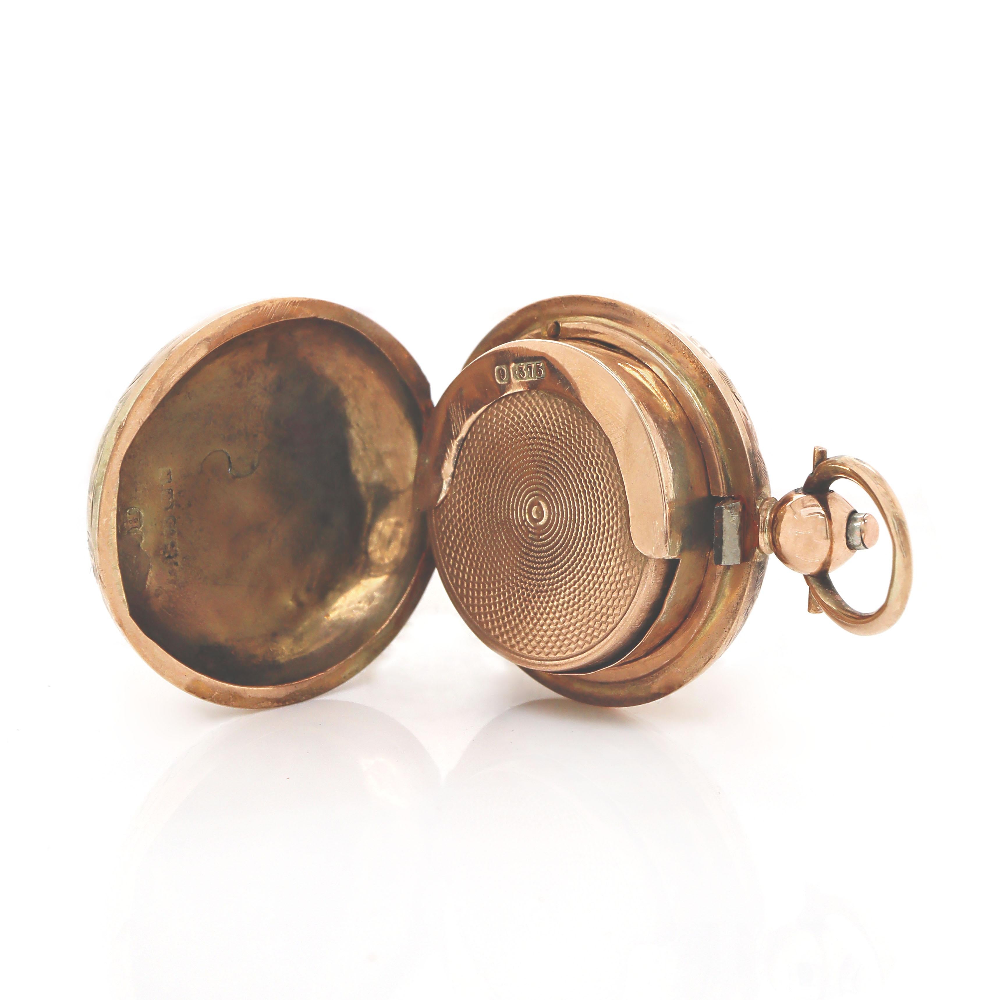 9CT Roségold Antikes edwardianisches Sovereign Münzhalter-Etui im Angebot 1