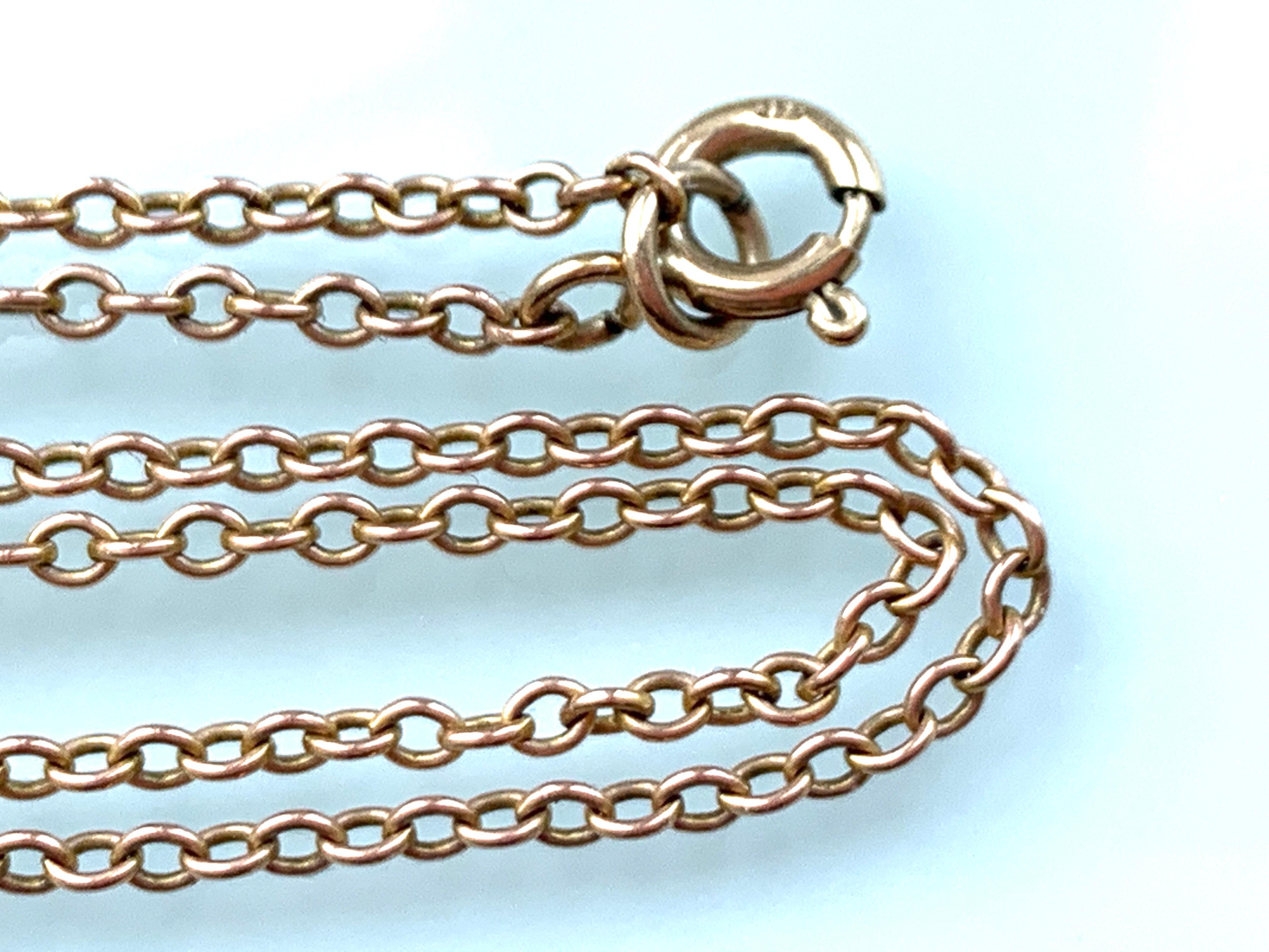 9ct Rose Gold Antique Necklace In Good Condition For Sale In London, GB
