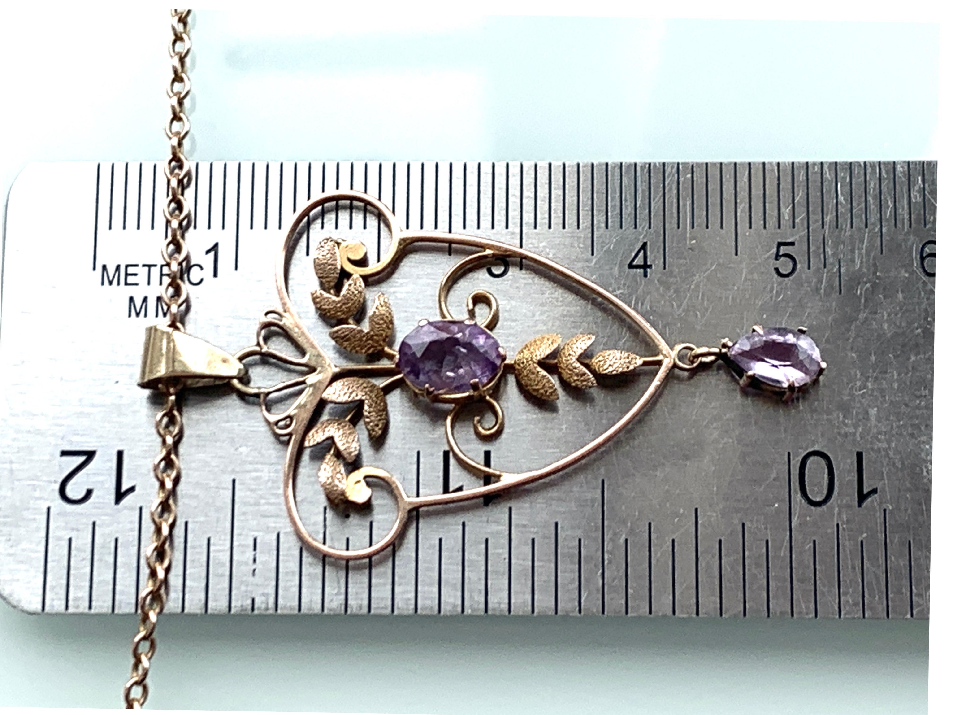 9ct Rose Gold Antique Necklace For Sale 2