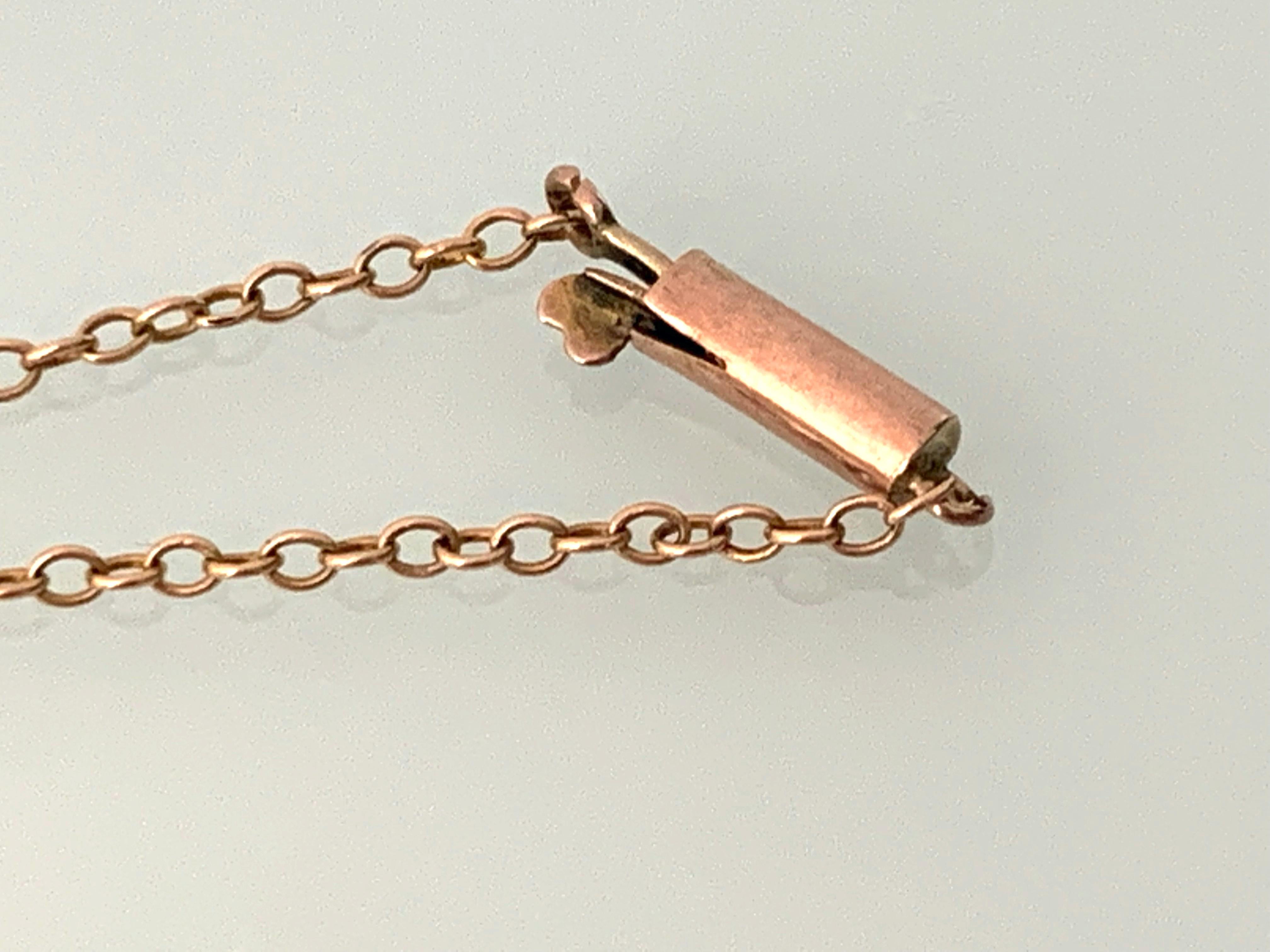 Antike viktorianische Halskette aus 9 Karat Roségold im Angebot 1