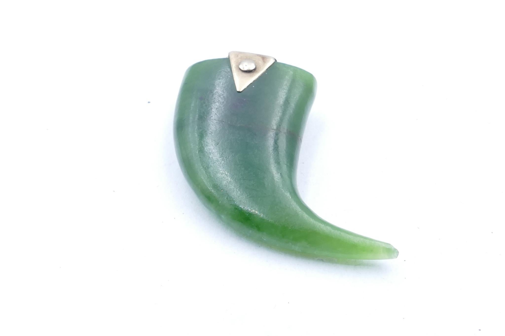 Arts and Crafts 9ct Rose Gold Antique/Vintage Nephrite Jade Pendant For Sale