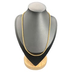 Antique 9ct Rose Gold, Edwardian 18 1/2 Inch Oval Faceted Belcher Chain with Bolt Ring