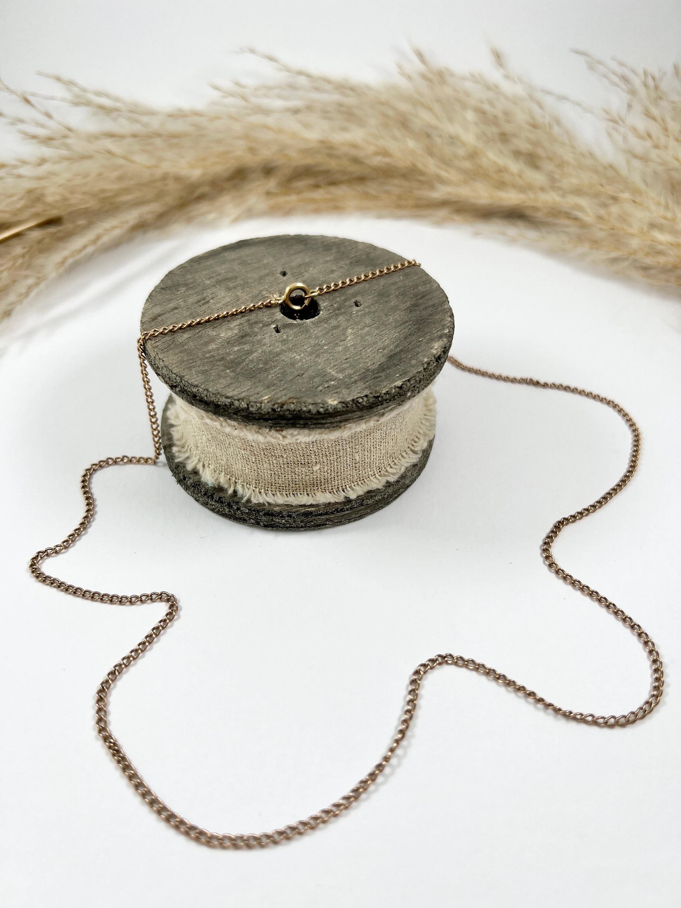 da uomo o donna Collana con catena a cordoncino in oro rosa 9ct Edwardian da 23 pollici e mezzo con chiusura ad anello con bullone in vendita