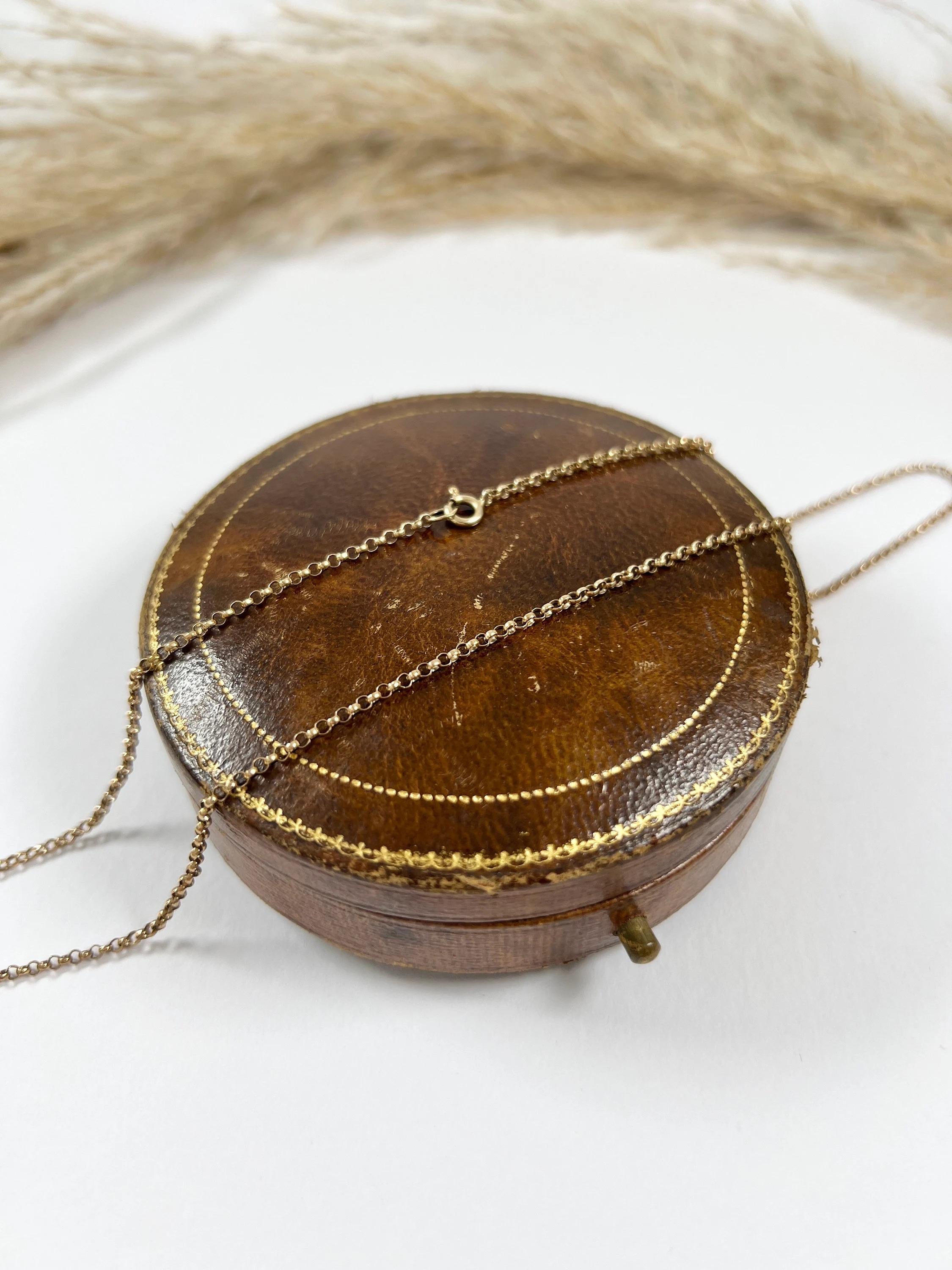 Collana con catena a cordoncino in oro rosa 9ct Edwardian da 23 pollici e mezzo con chiusura ad anello con bullone in vendita 4