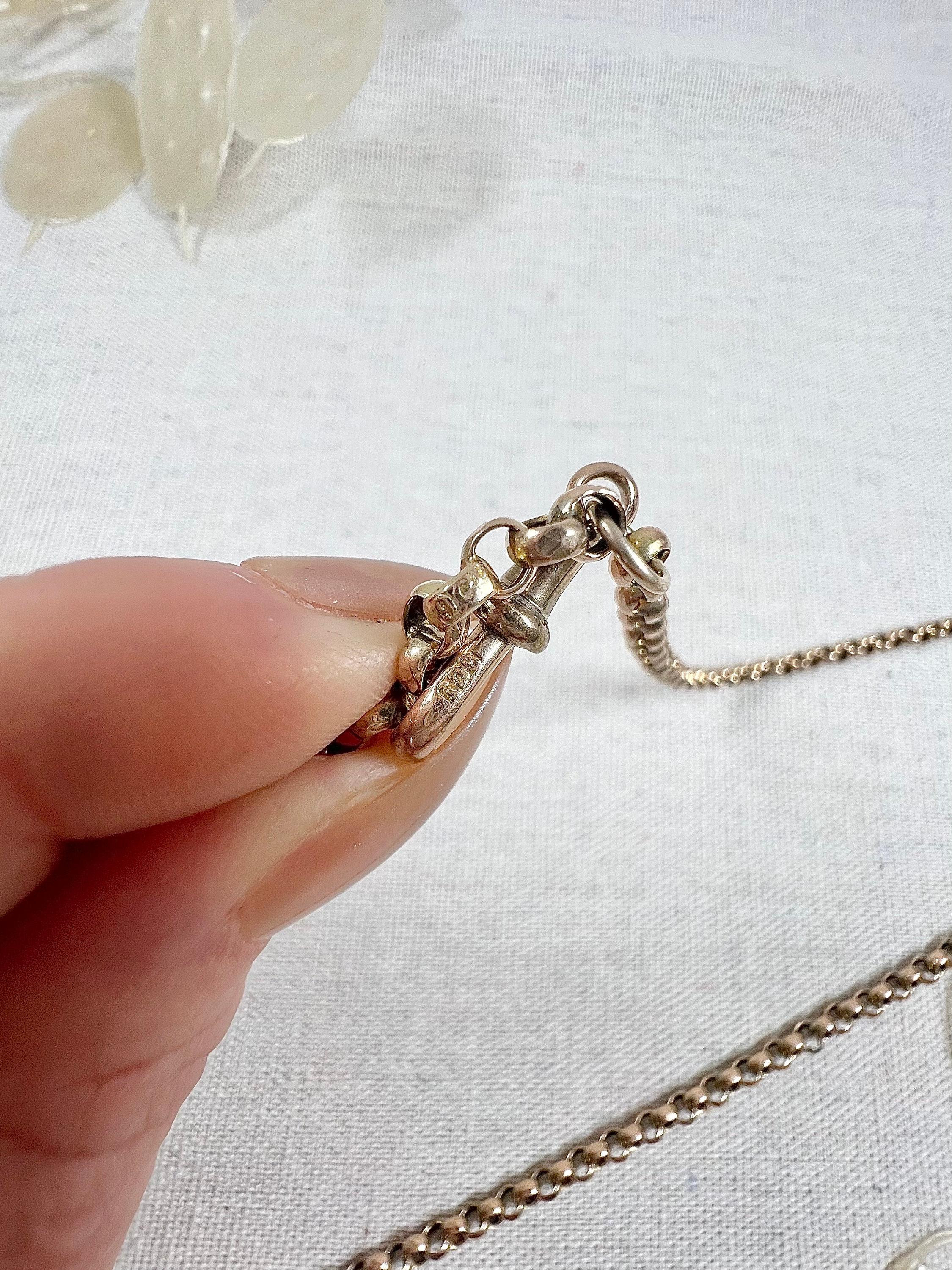 Cierre giratorio de cadena Belcher redonda facetada de oro rosa de 9 ct Edwardian de 25 1/2 pulgadas en Bueno estado para la venta en Brighton, GB