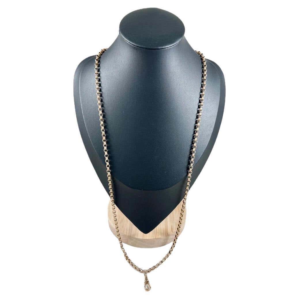Real 18K Rose Gold Filled Ladies Belcher Rolo Link Chain Necklace - 50cm, Lobster Clasp, Stackable