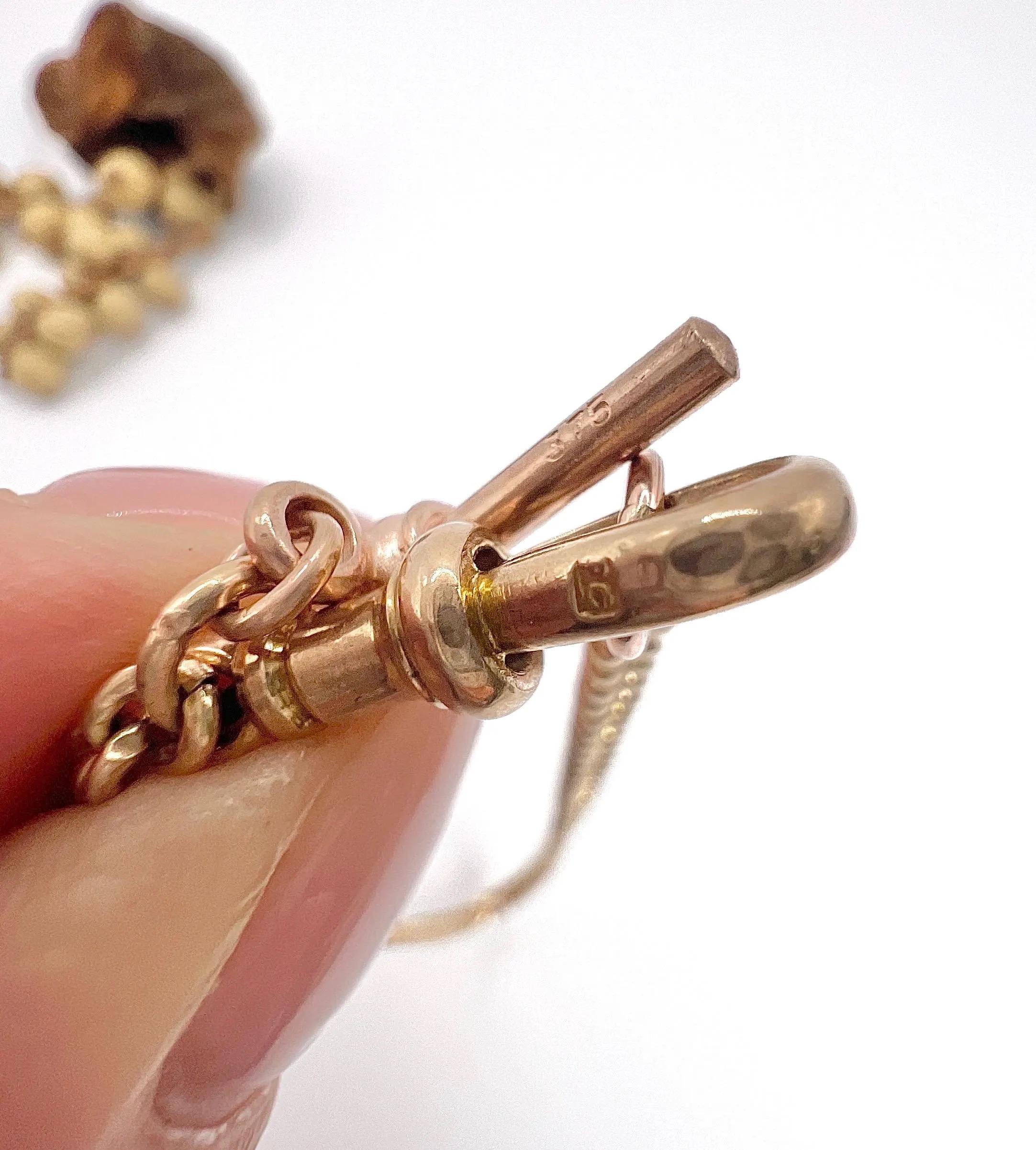 9ct Rose Gold, Edwardian Curb Link Albert Bracelet, T-bar With Swivel Clip 3