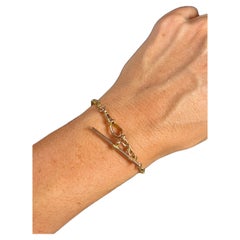 9 Karat Roségold Edwardianisches Fancy Fetter Knot Gliederarmband T-Bar & Drehverschluss