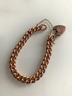 9ct Rose Gold Hint Murrie Bennett Co. Heart Lock Bracelet