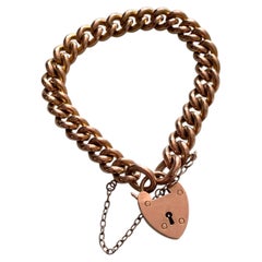 9ct Rose Gold Hint Murrie Bennett Co. Heart Lock Bracelet