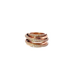 9ct Rose Gold Multi-Band Ring Set With 1.20ct Natural Diamonds