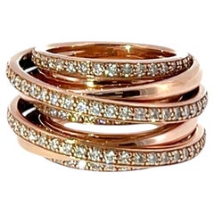 9ct Rose Gold Multi-Band Ring Set With 1.20ct Natural Diamonds