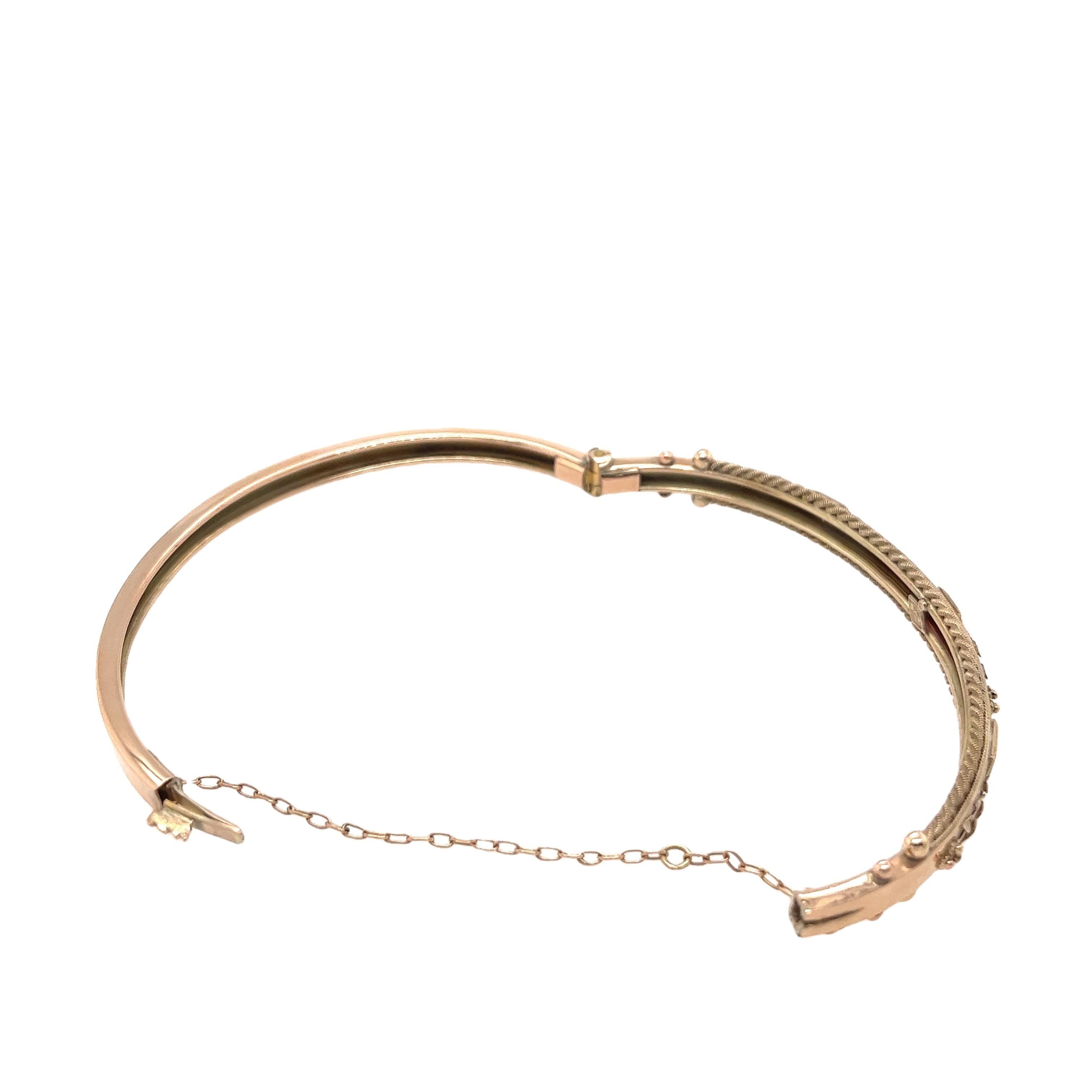 Women's 9ct Rose Gold Natural Ruby Bangle Bracelet