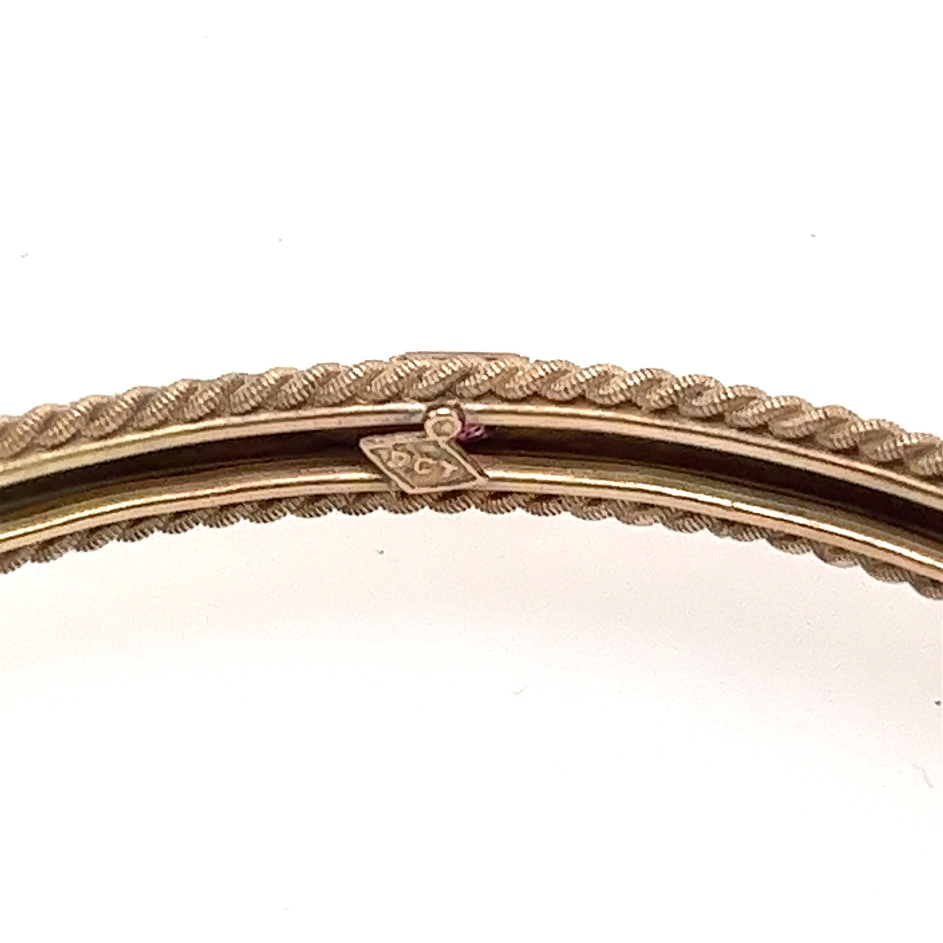 9ct Rose Gold Natural Ruby Bangle Bracelet 2