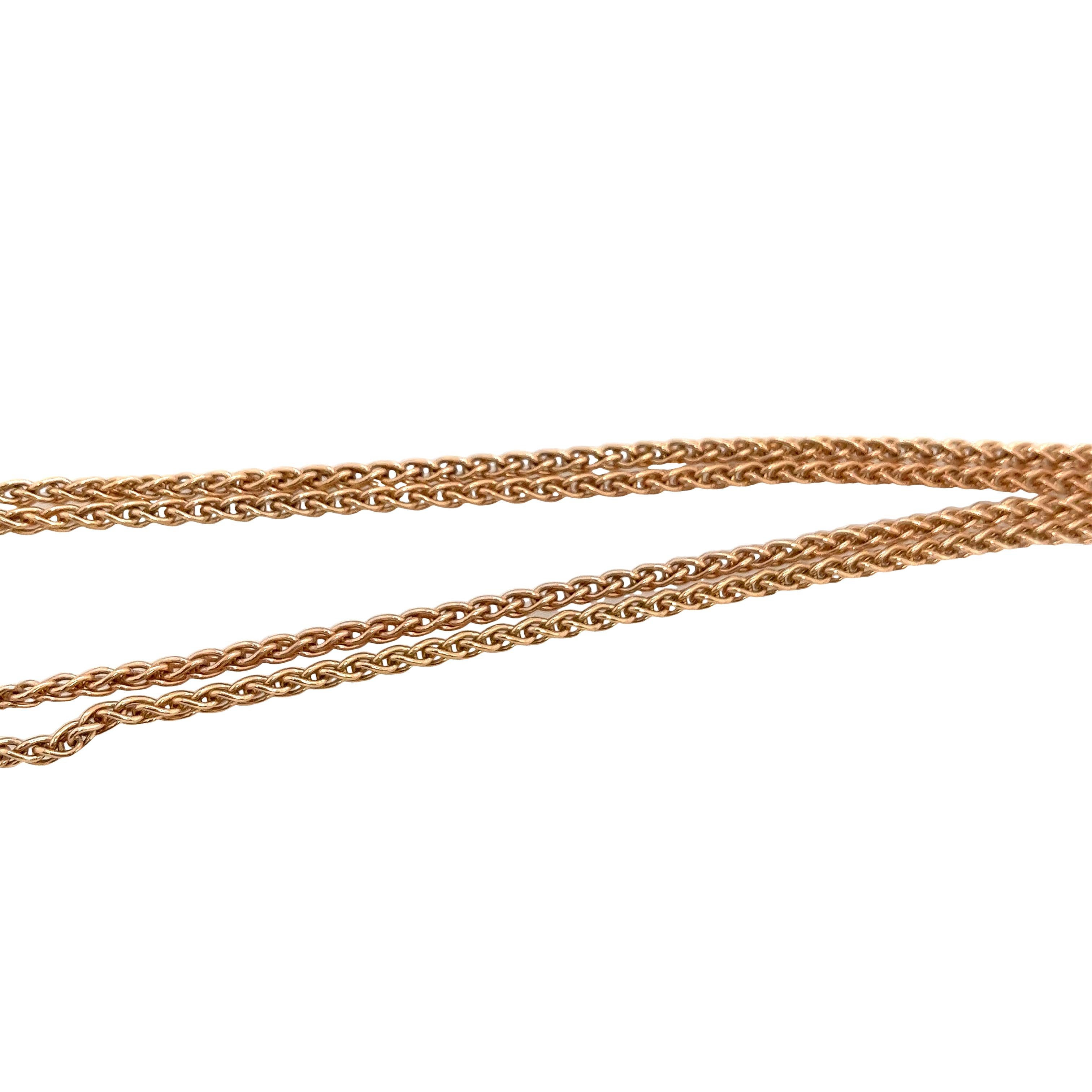 Women's or Men's 9ct Rose Gold Spiga Style Chain Necklace 2.50mm – 24″ Length