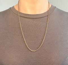 9ct Rose Gold Tagged Edwardian 22 Inch Fancy Tulip Link Chain with Barrel Clasp