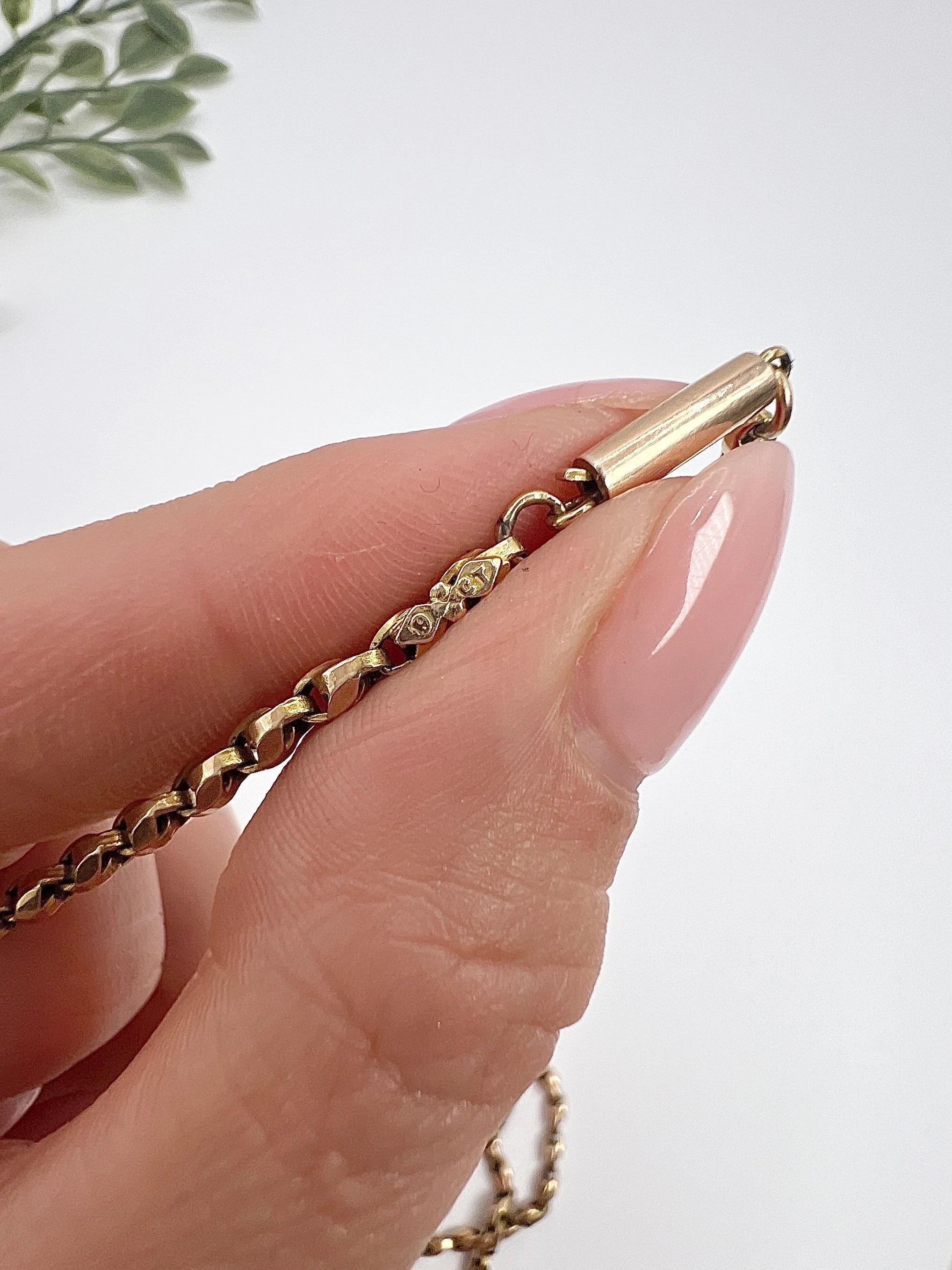 Women's or Men's 9ct Rose Gold Tagged Edwardian 22 Inch Fancy Tulip Link Chain with Barrel Clasp