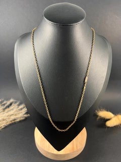 9ct Rose Gold Tagged Victorian 18 Inch Trace Chain Necklace with Barrel Clasp