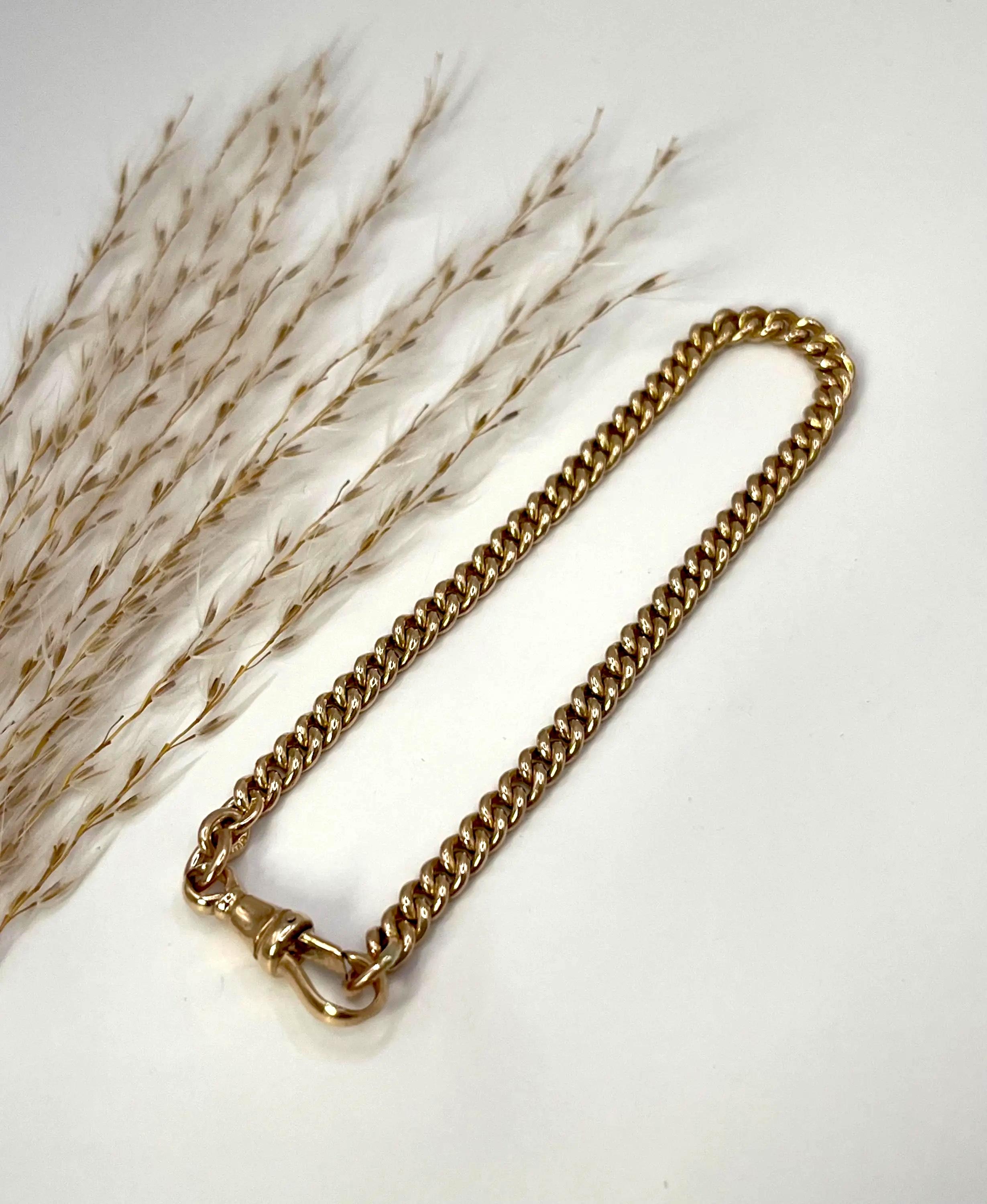 Bracelet à maillons en or rose 9ct, de style victorien, avec fermoir à agrafe en forme de chien, Circa 1900 en vente 1