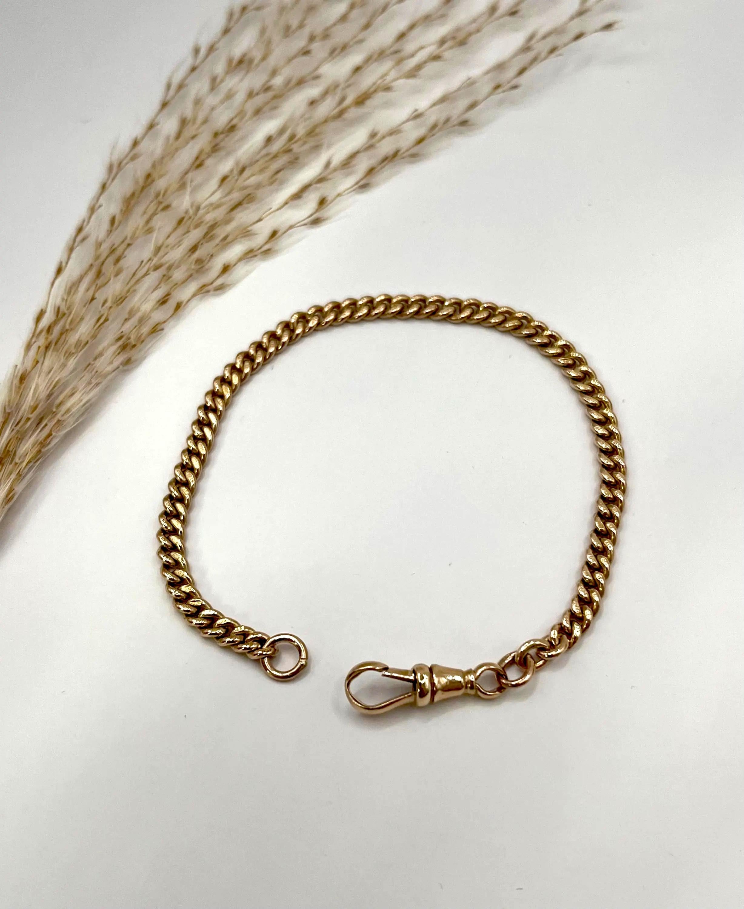 Bracelet à maillons en or rose 9ct, de style victorien, avec fermoir à agrafe en forme de chien, Circa 1900 en vente 2