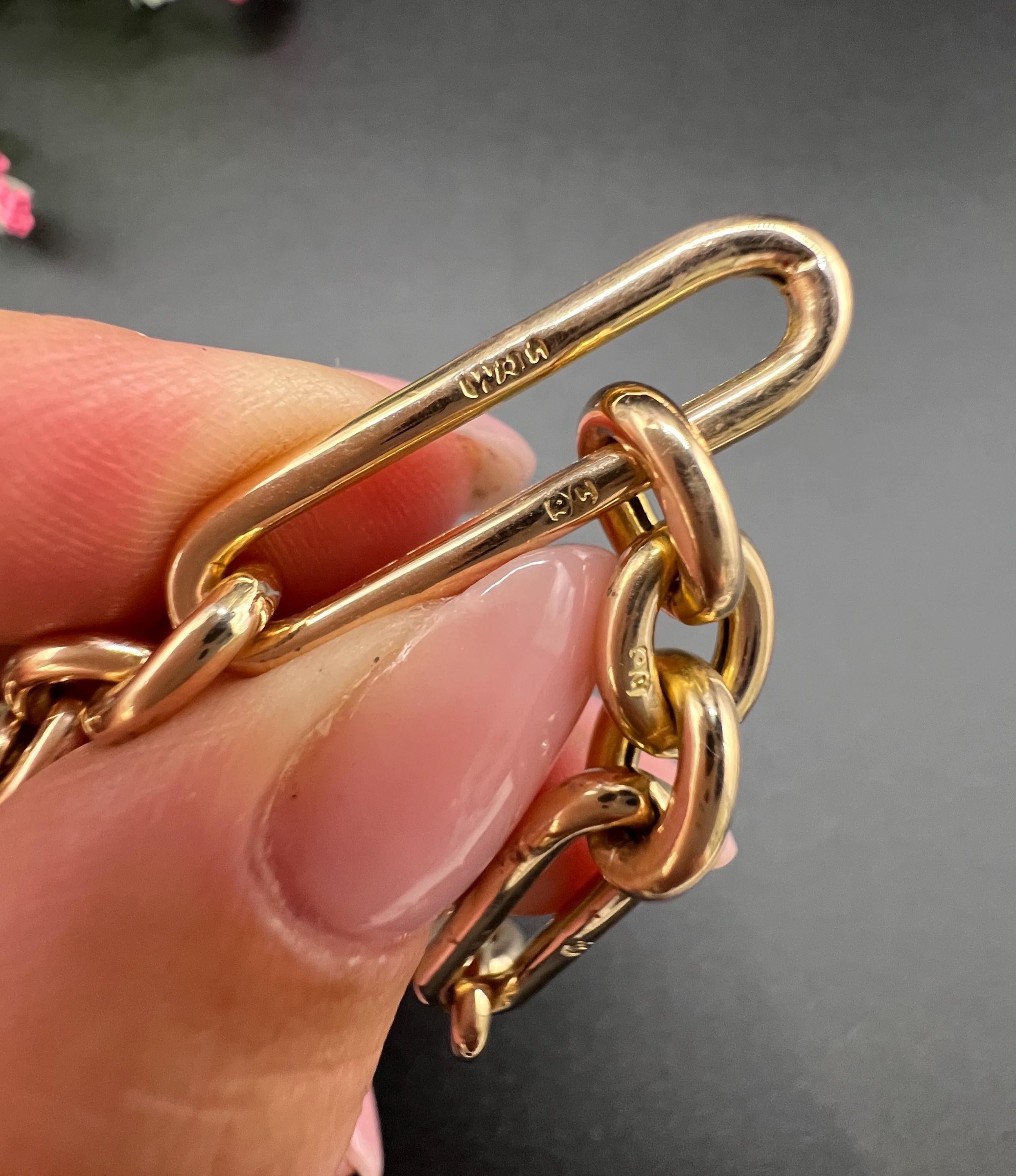 Vittoriano Bracciale Albert in oro rosa 9ct, vittoriano Fetter e Tre, Trombone Link T-bar in vendita