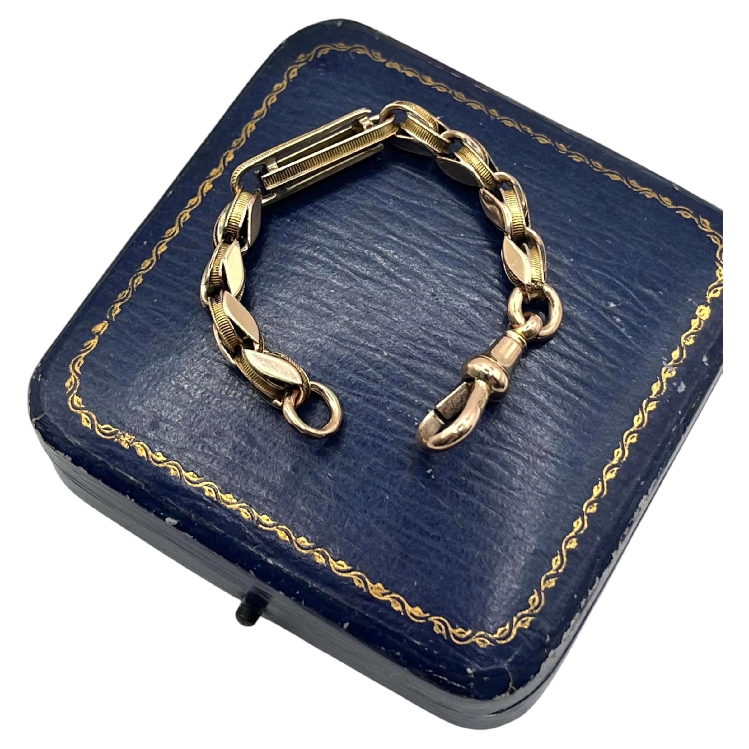 9ct Rose Gold viktorianischen verzierten Link Kette Extender mit Swivel Clasp, 4 1/4 Zoll im Angebot