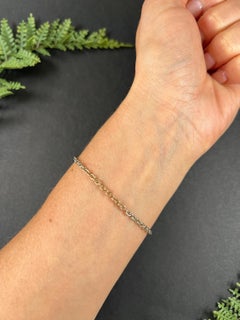 9ct Rose & White Gold Two Colour Edwardian Trace Link Bracelet T Bar & Bolt Ring