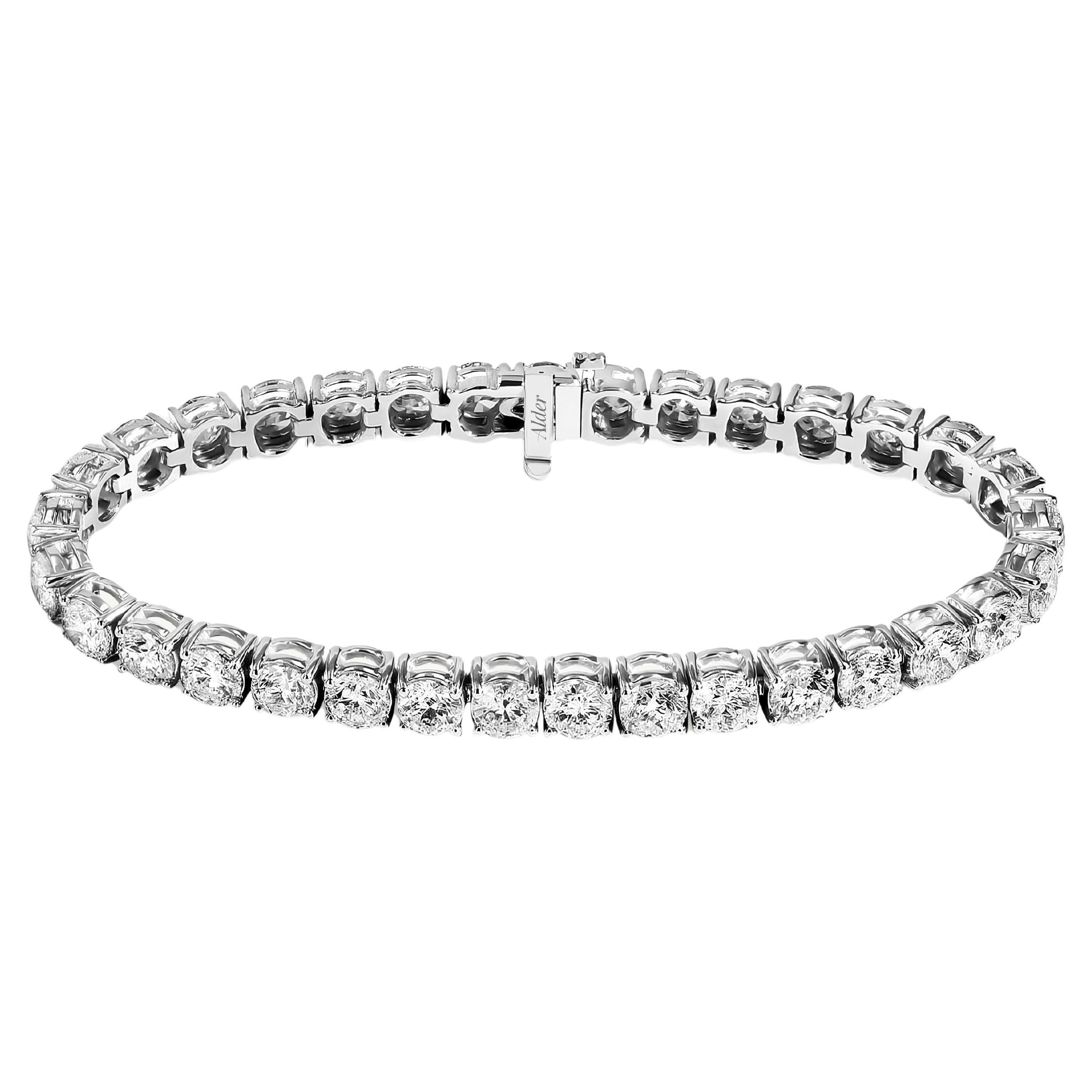 Bracelet tennis avec diamants ronds de 9 carats