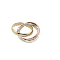 9ct Three Colour Gold Crossover Trinity Ring