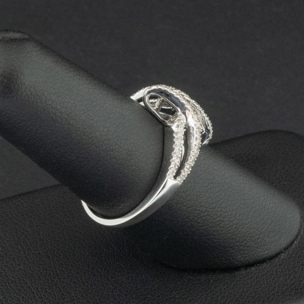 Women's 9ct White Gold 0.68ct Diamond Twist Ring Size O 3.5g Code: NEW006633 For Sale