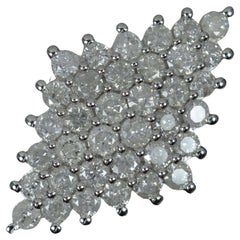9ct White Gold and 3.00ct Diamond Navette Cluster Ring