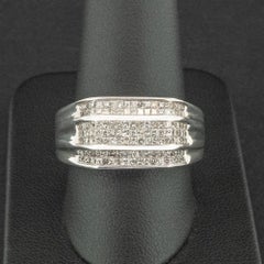 9ct White Gold Approx. 1.33ct Diamond Channel Set Ring Size S 9.8g