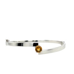 Bangle in oro bianco 9ct con Citrino incastonato