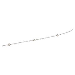 9ct White Gold Bracelet Set With 3 Round Brilliant Diamonds