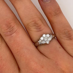 9ct White Gold Diamond Cluster Dress Ring Set With 0.45ct Natural Diamonds