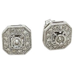 Orecchini a grappolo in oro bianco 9ct con diamanti naturali da 0,50ct