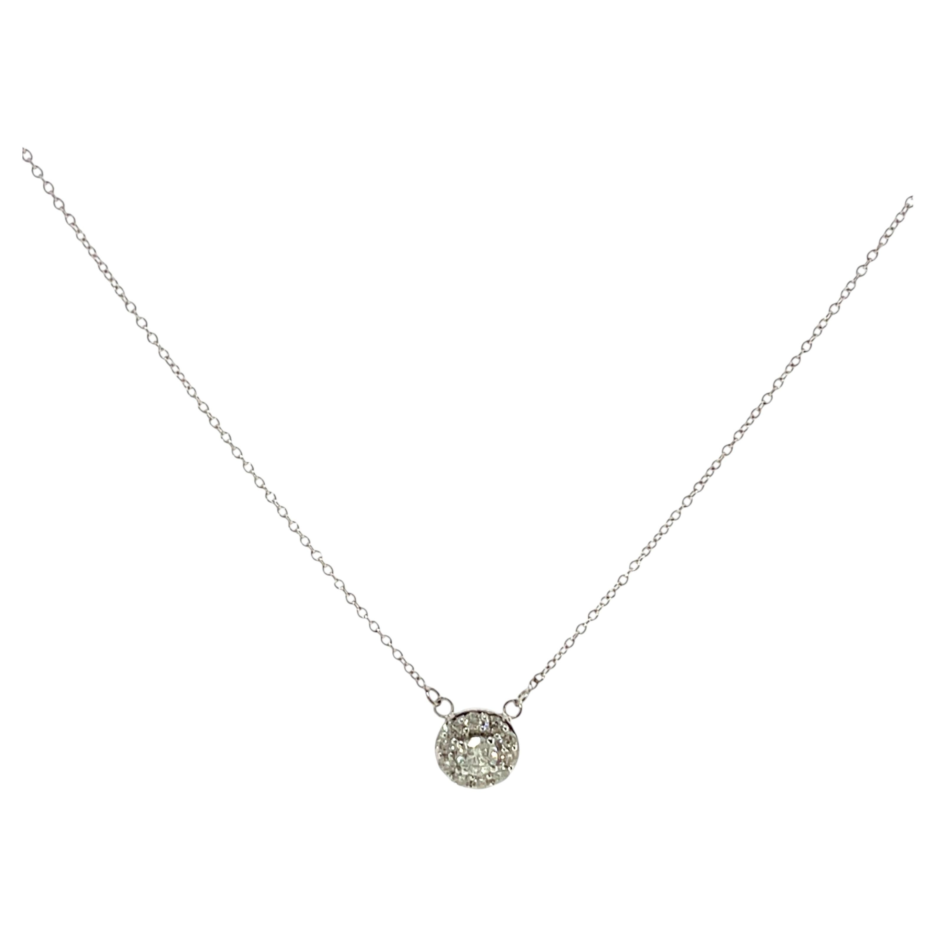 9ct White Gold Diamond Cluster Pendant – 0.28ct Natural Diamonds