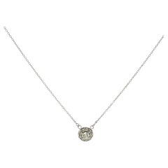 Colgante de oro blanco de 9 quilates con diamantes en racimo – Diamantes naturales de 0,28 quilates