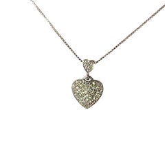 Colgante Corazón Diamante Oro Blanco 9ct - 0.50ct Diamantes Naturales