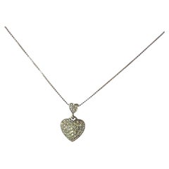 Colgante Corazón Diamante Oro Blanco 9ct - 0.50ct Diamantes Naturales