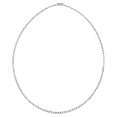 9ct White Gold Diamond Necklace 0.65ct Graduated Tennis Chocker 10g