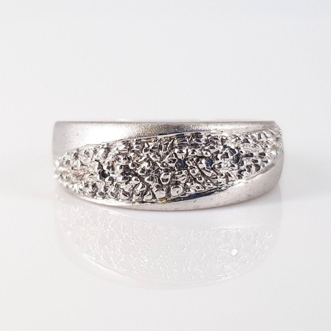 Old Mine Cut 9ct White Gold Diamond Pave Ring For Sale