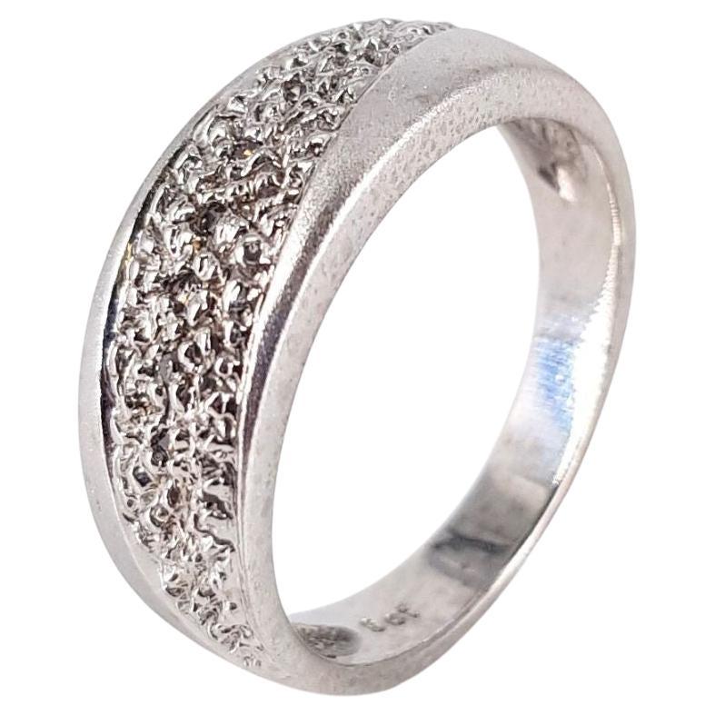 9ct White Gold Diamond Pave Ring For Sale