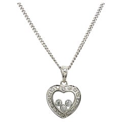 9ct White Gold Diamond Pendant Heart Shape Set With 0.20ct Diamonds