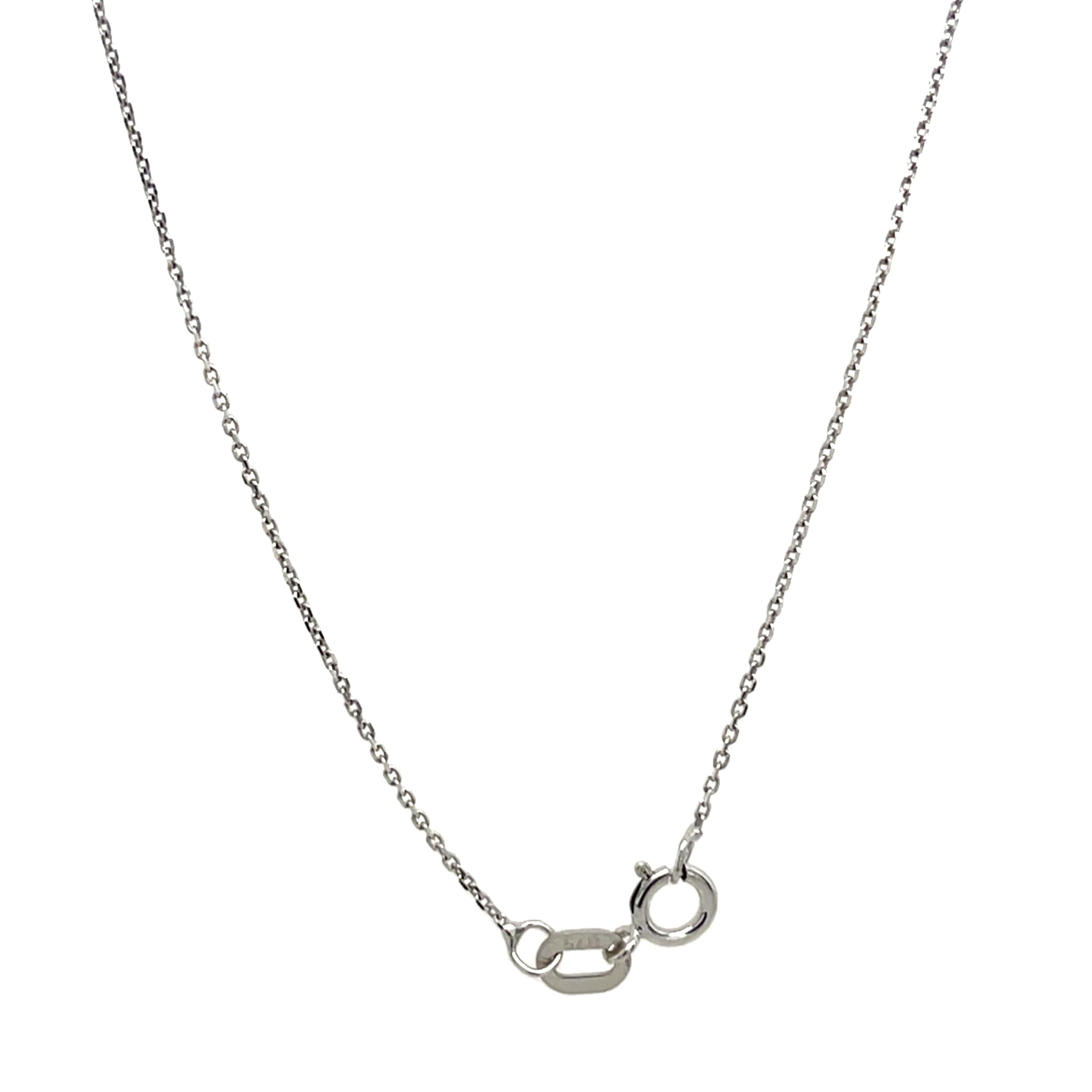 Round Cut 9ct White Gold Diamond Set Hamza Necklace, 0.15ct Diamonds For Sale