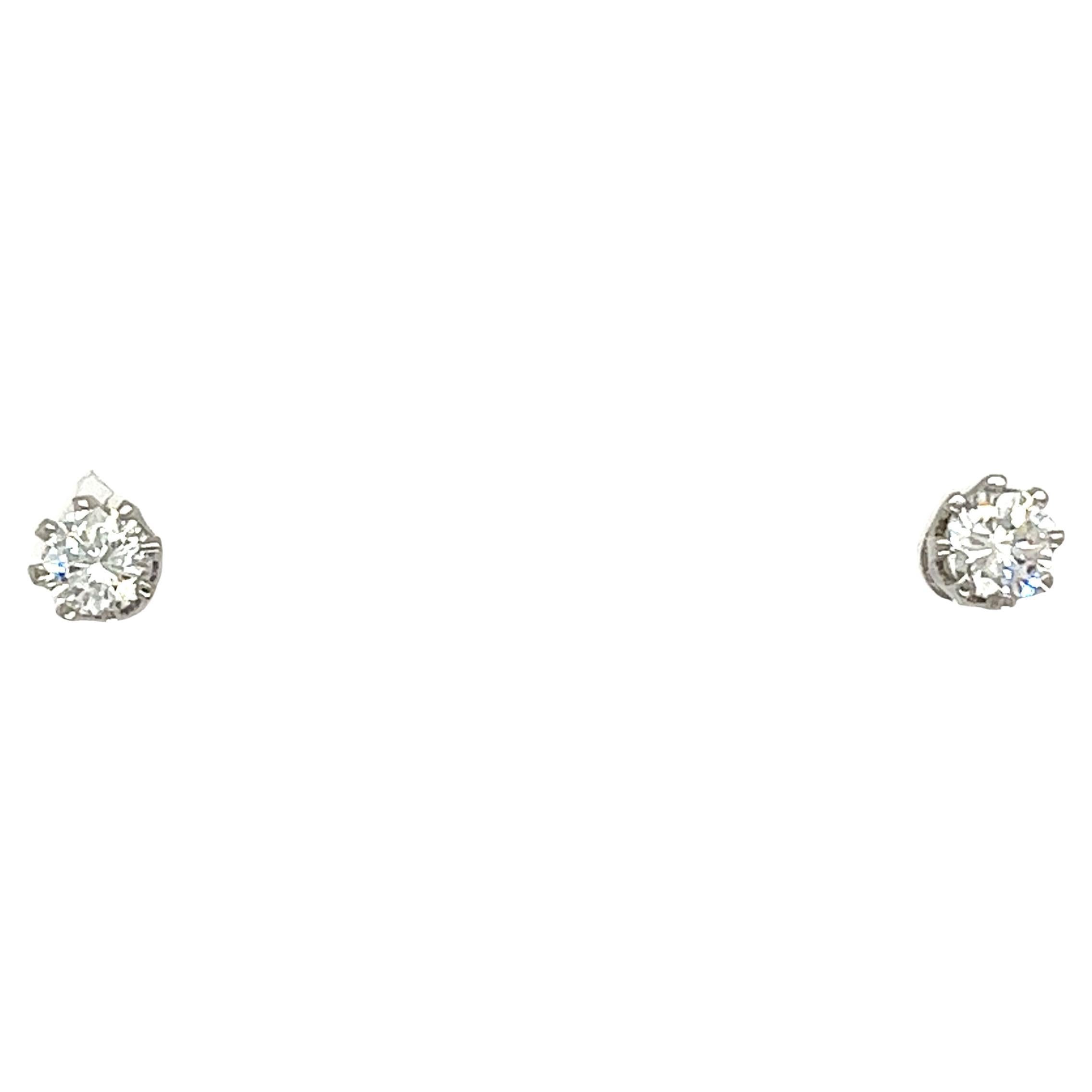 9ct White Gold Diamond Stud Earrings, Set With 0.20ct G/VS1 Diamonds