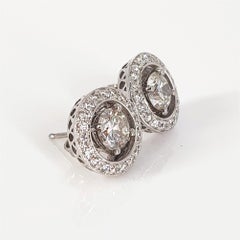 9ct White Gold Diamond Studs with 18ct White Gold Diamond Jackets