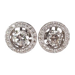 9ct White Gold Diamond Studs with 18ct White Gold Diamond Jackets